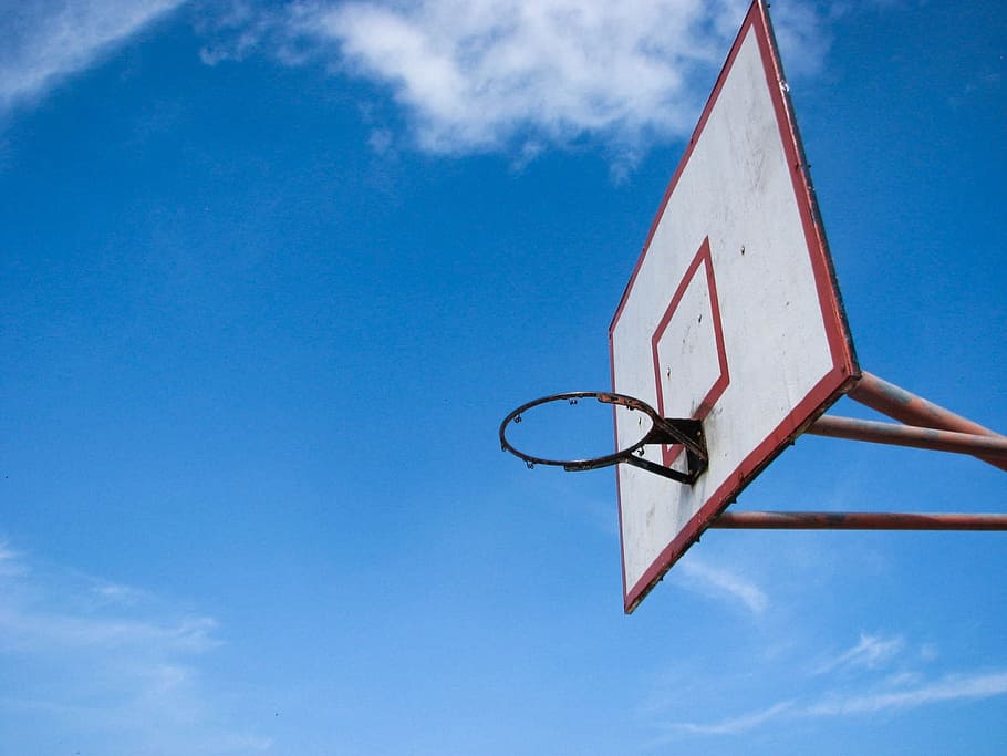shallow, focus photo, basketball hoop, basketball, hoop, sport, game, competition, court, play