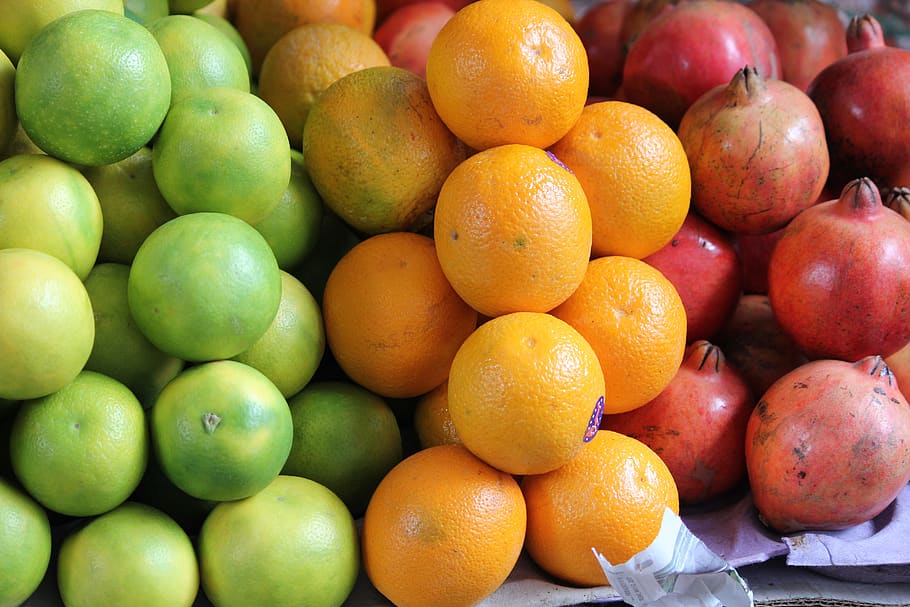 fruit, exotic, india, exotic fruits, colorful, market, food, grenade, vitamins, yellow