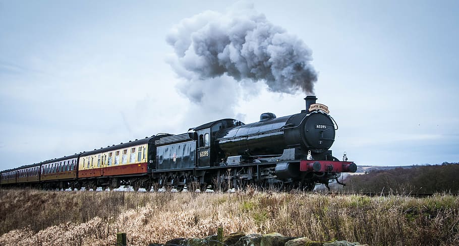 gray steam train, steam train, yorkshire dales, steam, train, railway, dales, locomotive, yorkshire, settle
