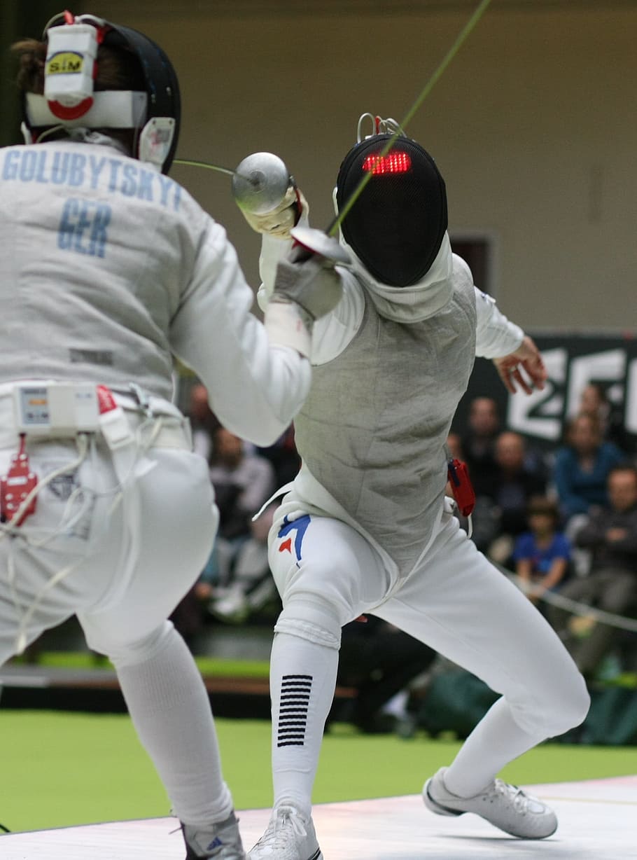 two, person, Fencing, Sports, Swords, Parry, Sword, hand, foil, match