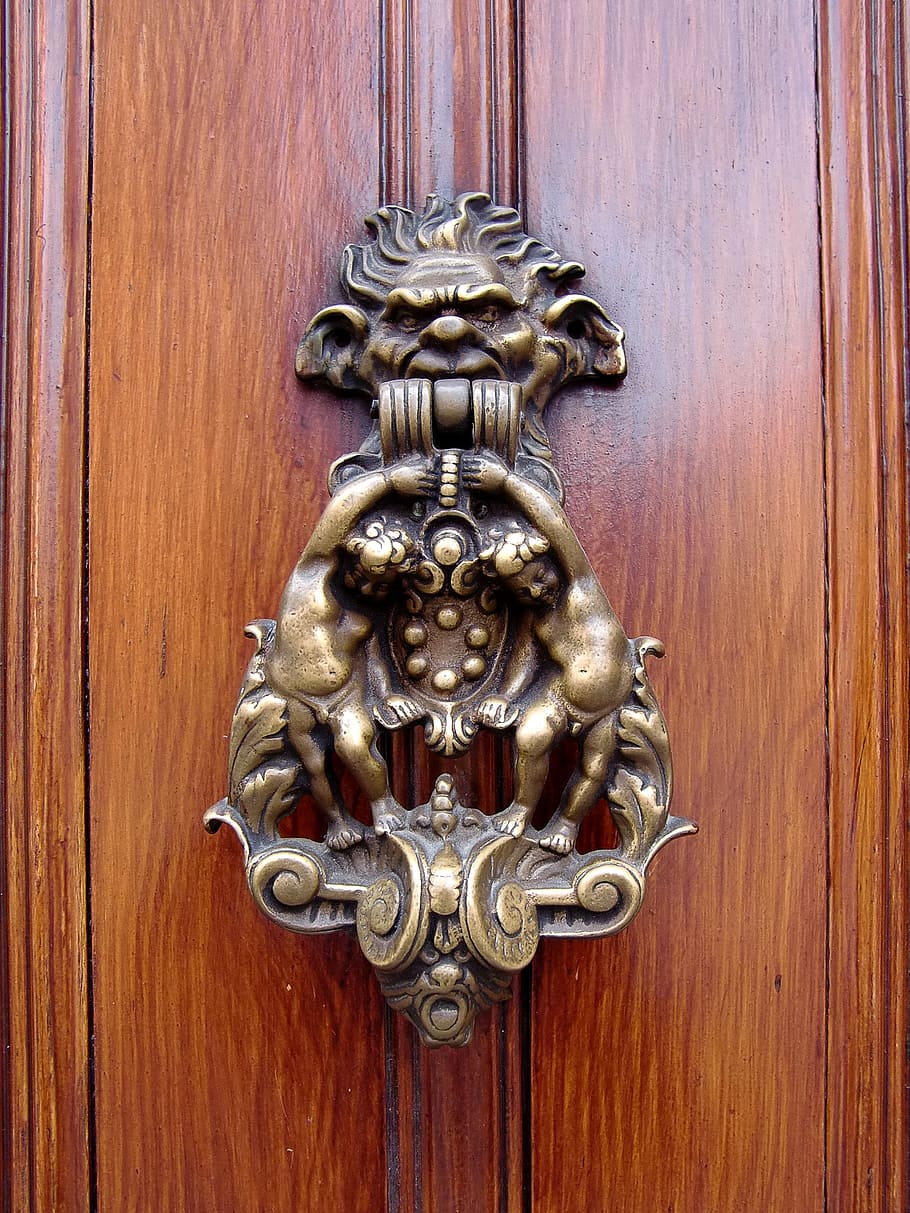 door, door handle, input, metal, old, door lock, handle, jack, door knob, brass