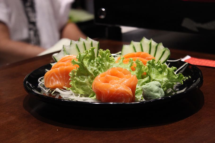 Salmon, Japanese Food, Gastronomy, healthy eating, food and drink, food, indoors, plate, freshness, wellbeing