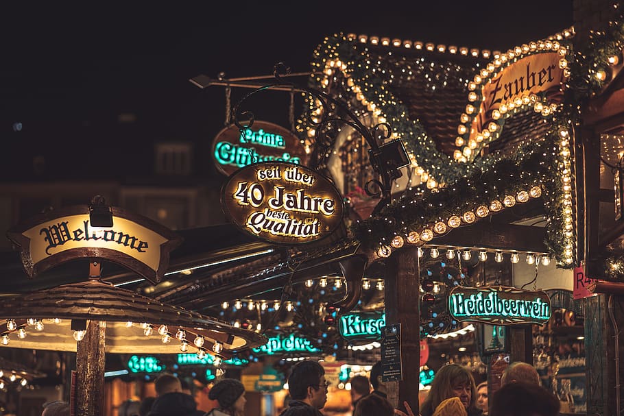 mercado de navidad, navidad, frankfurt, alemania, adviento, decoración, mercado, luces, luz, campana