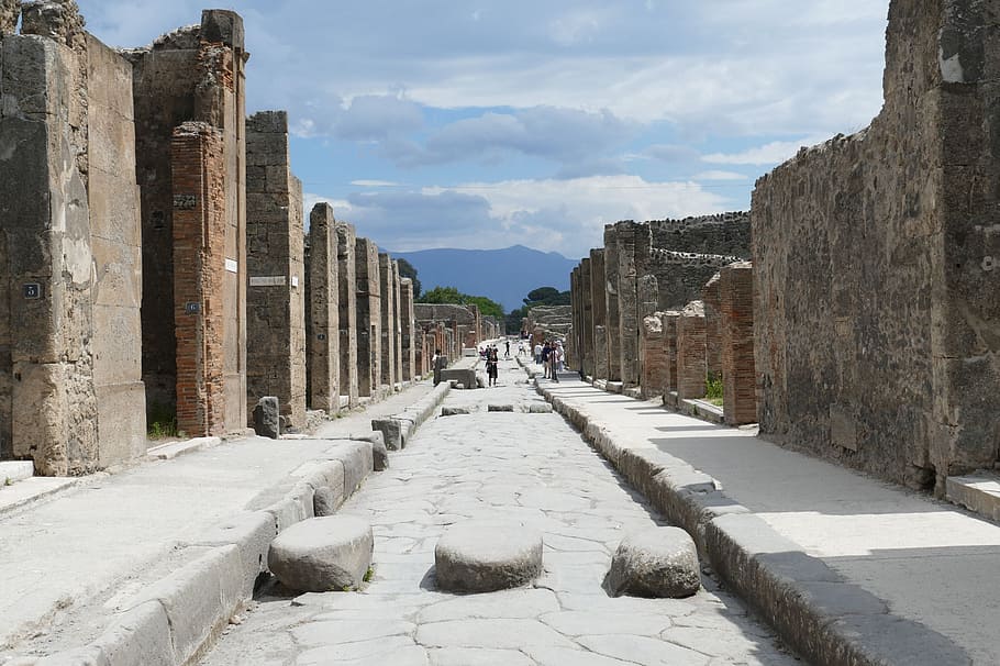 coklat, reruntuhan, siang hari, pompeii, italia, naples, jaman dahulu, tempat-tempat menarik, pariwisata, historis