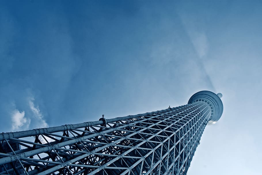 tóquio, torre sky-tree, japão, viagens, construção, paisagem urbana, marco, japonês, grande, linha do horizonte