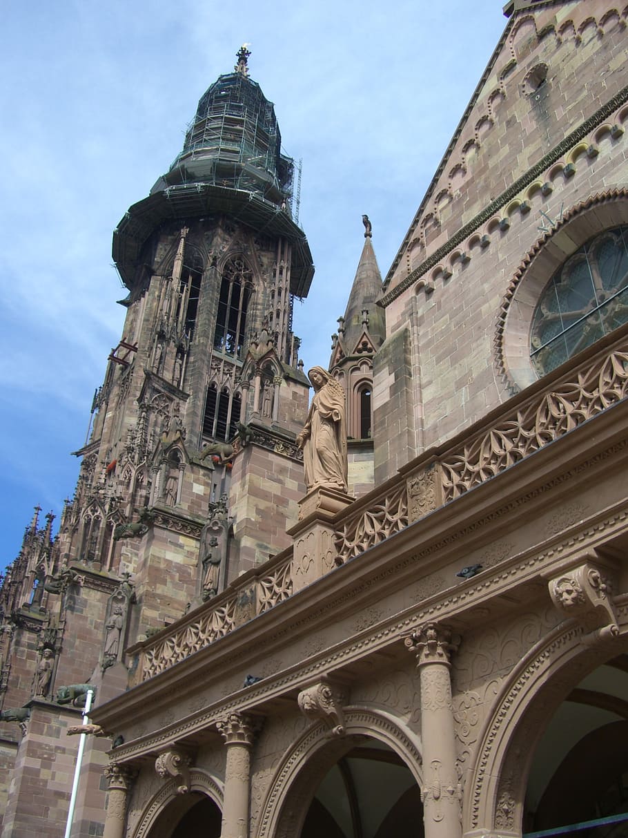 münster tower, integrated, rehabilitation, steeple, freiburg, church, gothic, romanesque, renaissance porch, building