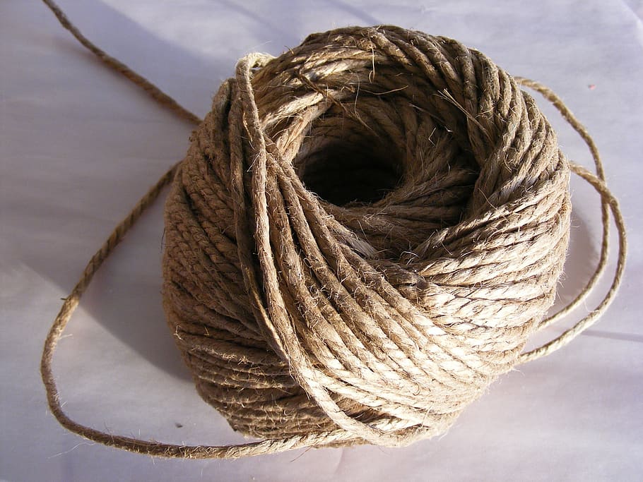 ball, cord, hemp, natural, twine, household, rope, string, close-up, twisted