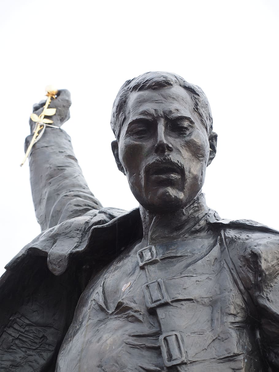 Freddie Mercury, Face, Portrait, freddie mercury memorial, statue, memorial, singer, queen, memorial statue, composer
