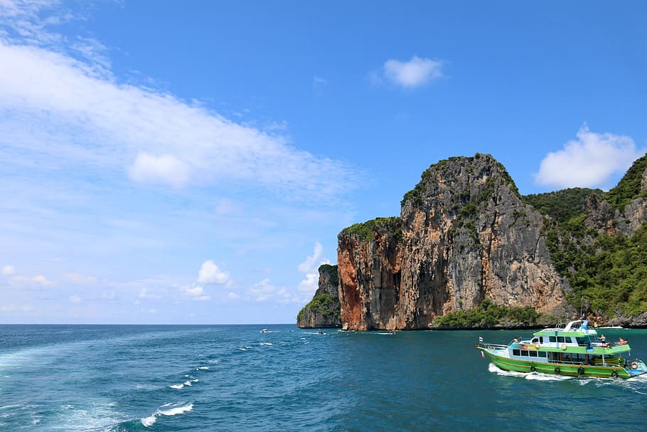 phi phi islands, krabi, thailand, ao nang, aonangtravel, sea, water, beauty in nature, sky, scenics - nature