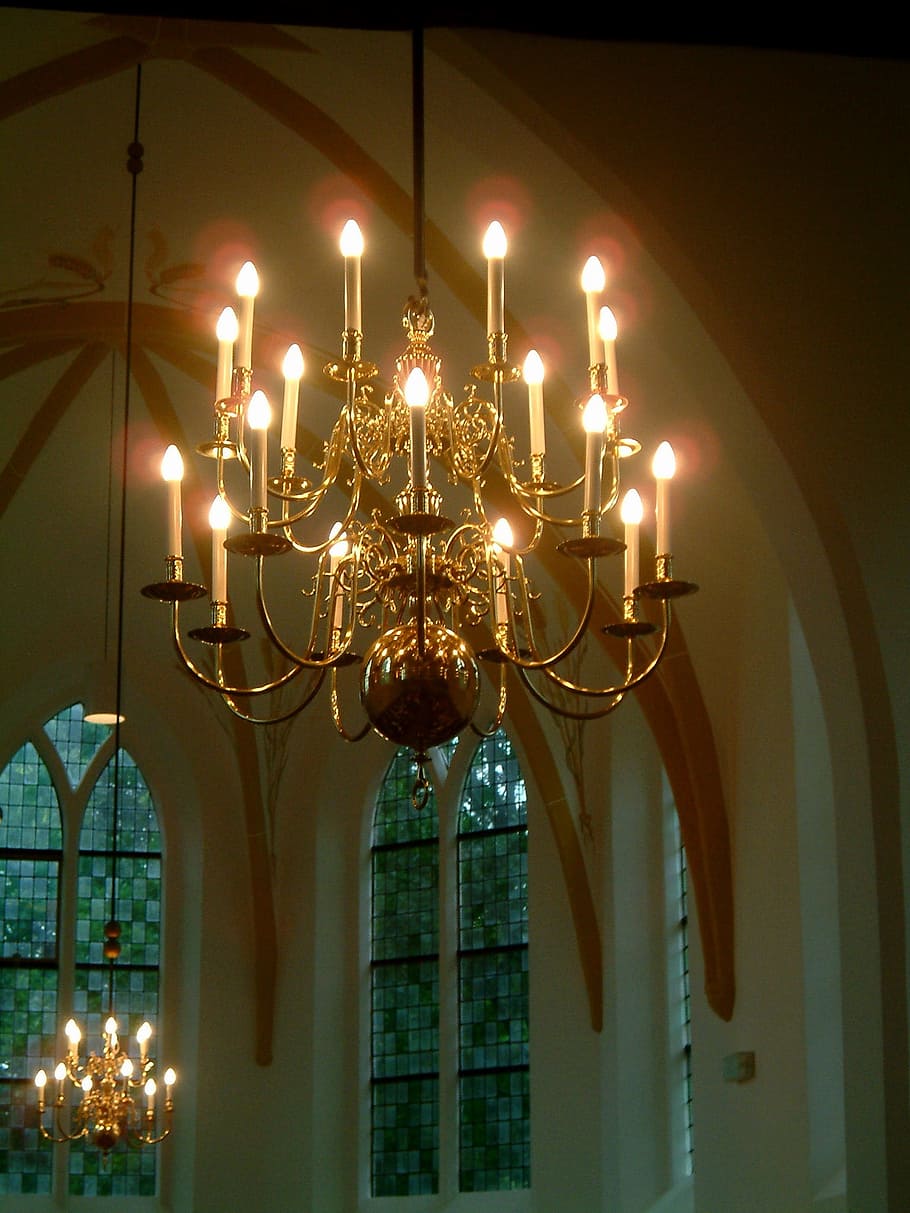 Chandelier, Church, Electricity, religion, christianity, light, christian, catholic, architecture, religious