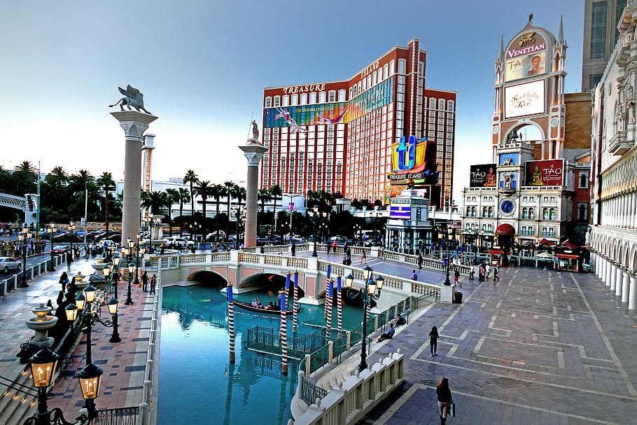 The Venetian Las Vegas, commercial, building, canal, view, daytime, architecture, built structure, city, building exterior