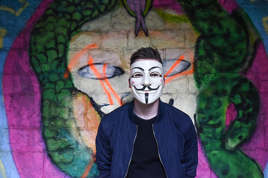 wall, art, mural, painting, graffiti, people, man, mask, one person, paint