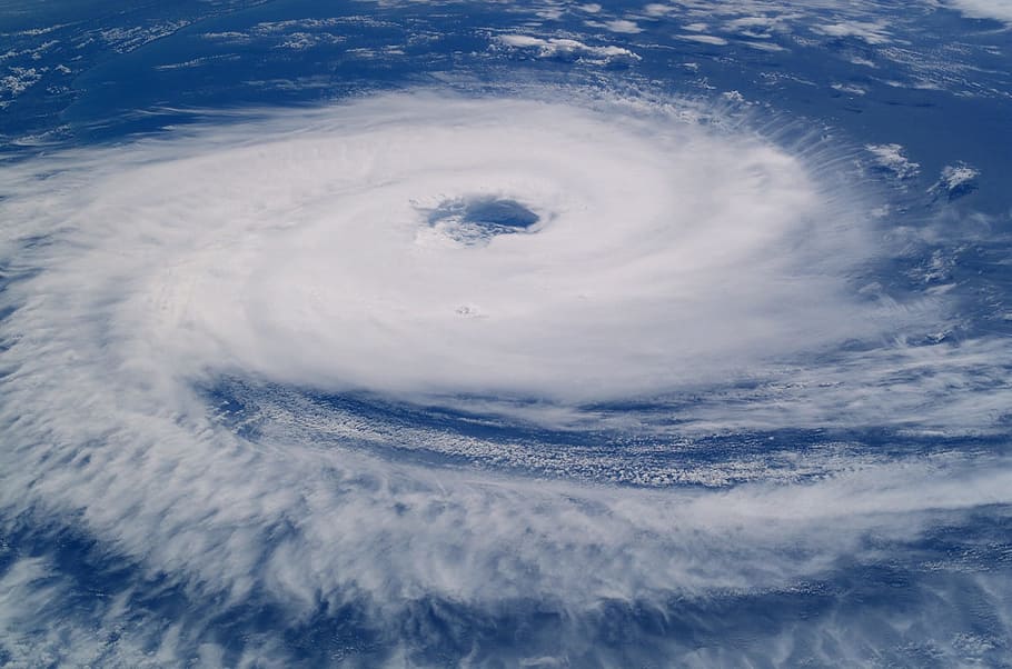bird-eye, view, typoon, hurricane, catrina, international space station, 2004, clouds, weather, storm