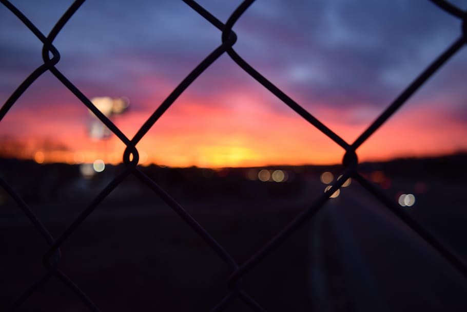 zahid sontsya, xanadu, іspanіya, fence, chainlink fence, sunset, sky, barrier, safety, boundary