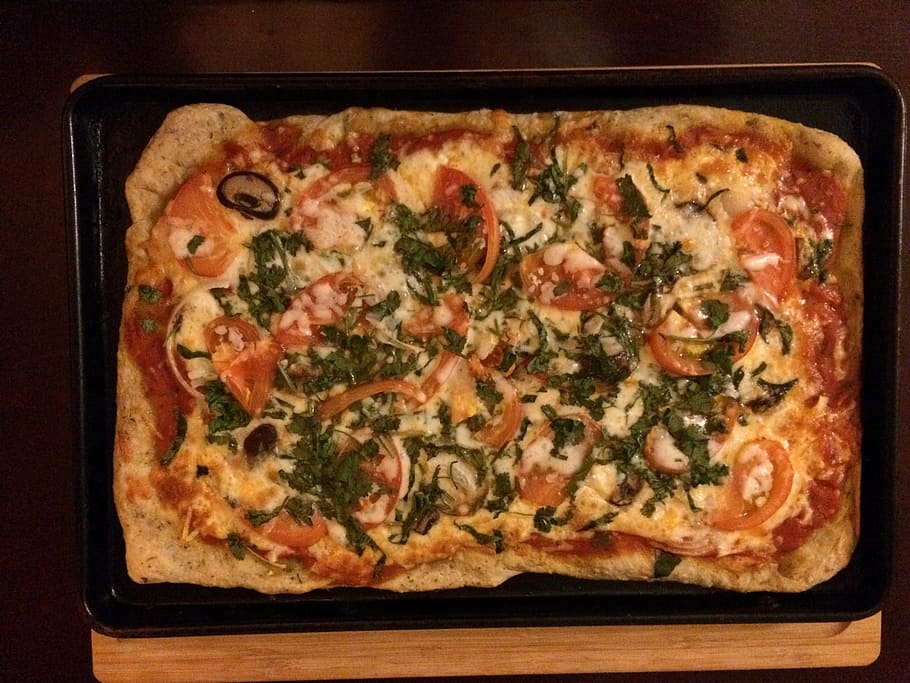 pizza, food, homemade, italian, dinner, meal, delicious, cooking, vegetable, mozzarella