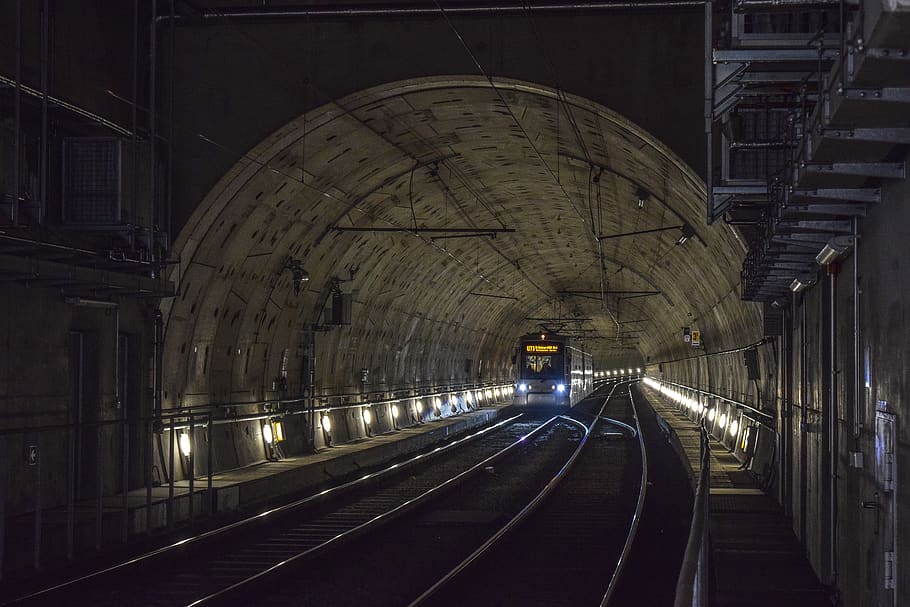 tunnel, metro, architecture, transport, traffic, light, city, dark, underworld, lighting