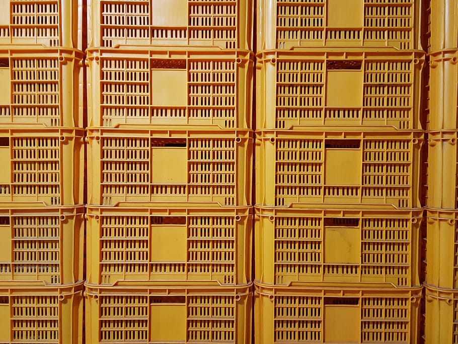Container, Orange, Repeat, full frame, backgrounds, metal, pattern, yellow, indoors, built structure
