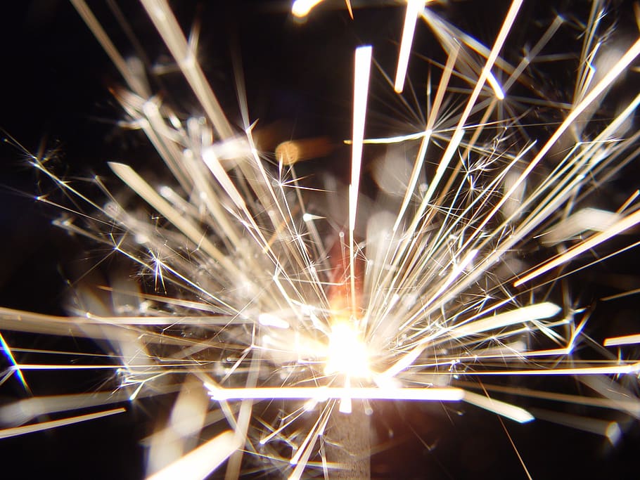 spark, flare-up, sparkler, festival, celebration, new year's eve, parade, carnival, fireworks, pyrotechnics