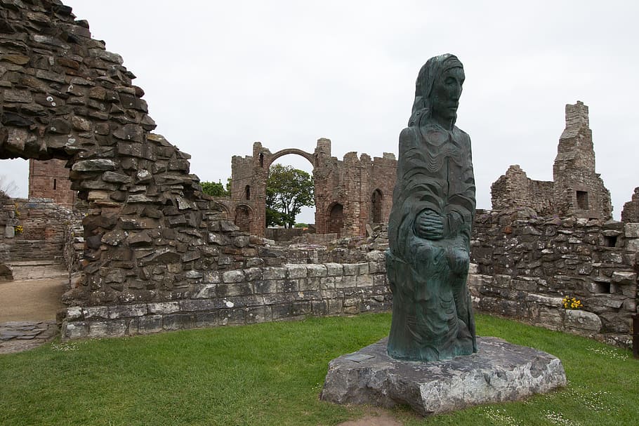 Ruins, Lindisfarne Priory, lindisfarne, nort, northumberland, holy, island, cuthbert, england, priory