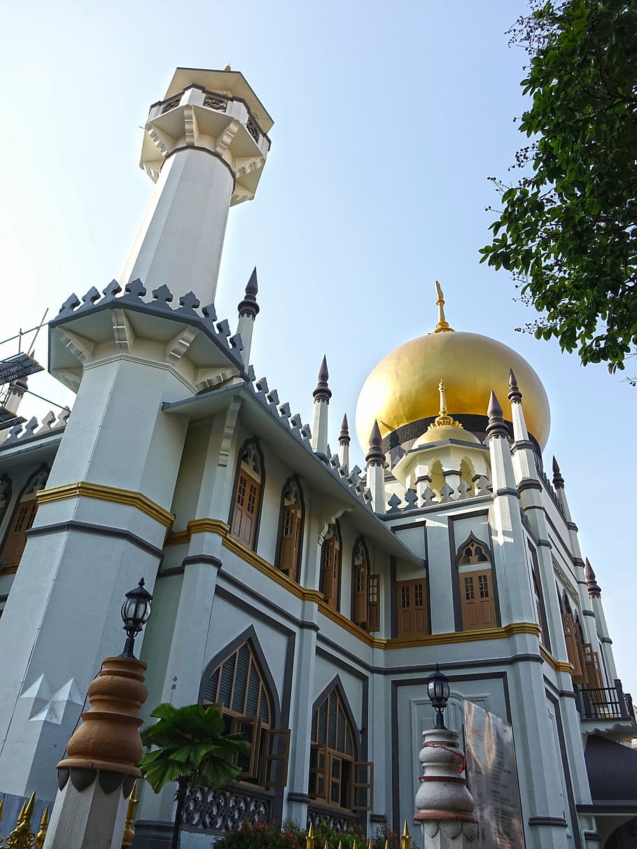 singapore, sultan mosque, masjid sultan, kampong glam, muslim, landmark, islam, tourist attraction, religious, historical