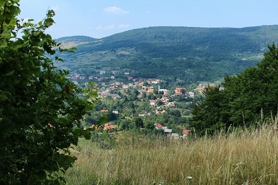 pemandangan, desa, gunung, alam, perjalanan, pedesaan, kota, Kroasia, bukit, indah