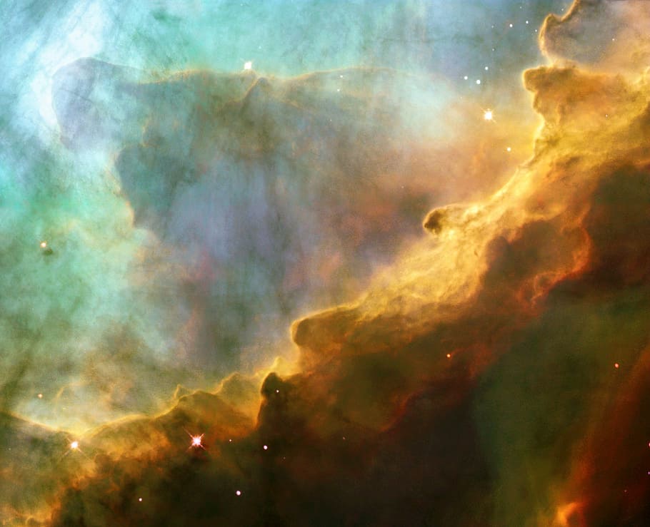 bintang, latar belakang efek awan, omega nebula, messier 17, ngc 6618, emisi nebula, konstelasi sagittarius, galaksi, langit berbintang, ruang