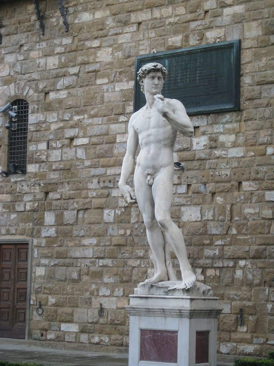 david, michelangelo, most famous sculpture, florence, art history, high renaissance, tourism, monumental statue, human representation, architecture