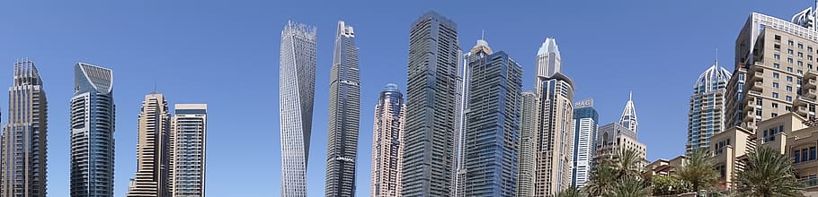 dubai, skyline, marina, skyscrapers, city, building exterior, architecture, built structure, office building exterior, building