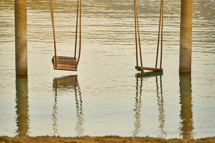 swing, old, rope, wood, holiday, beach, marine, tourism, tropical, travel