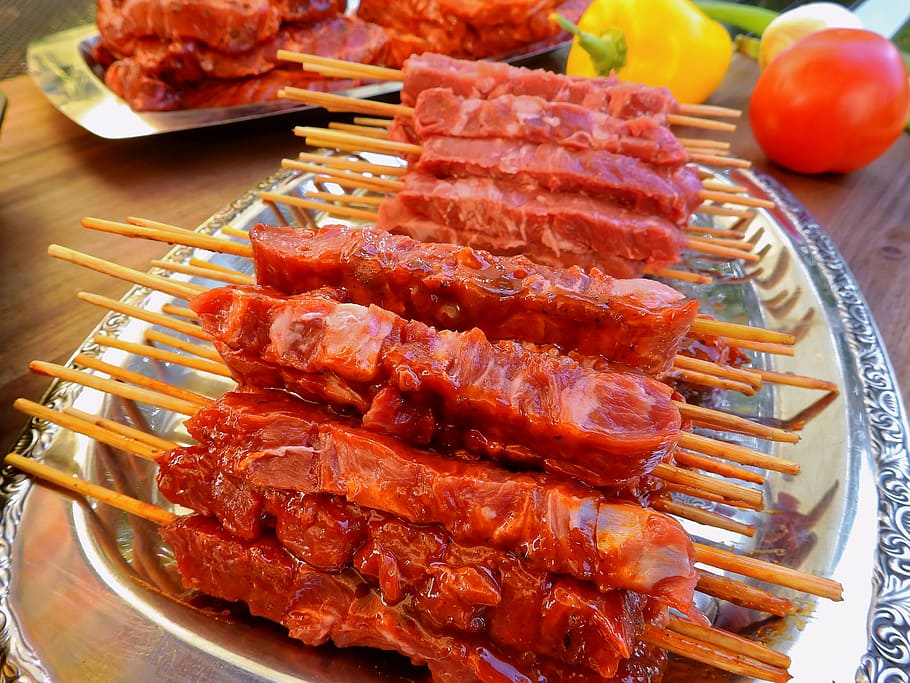 meat barbecues, plate, meat, raw, tasty, food, grill, grilled meats, frisch, eat