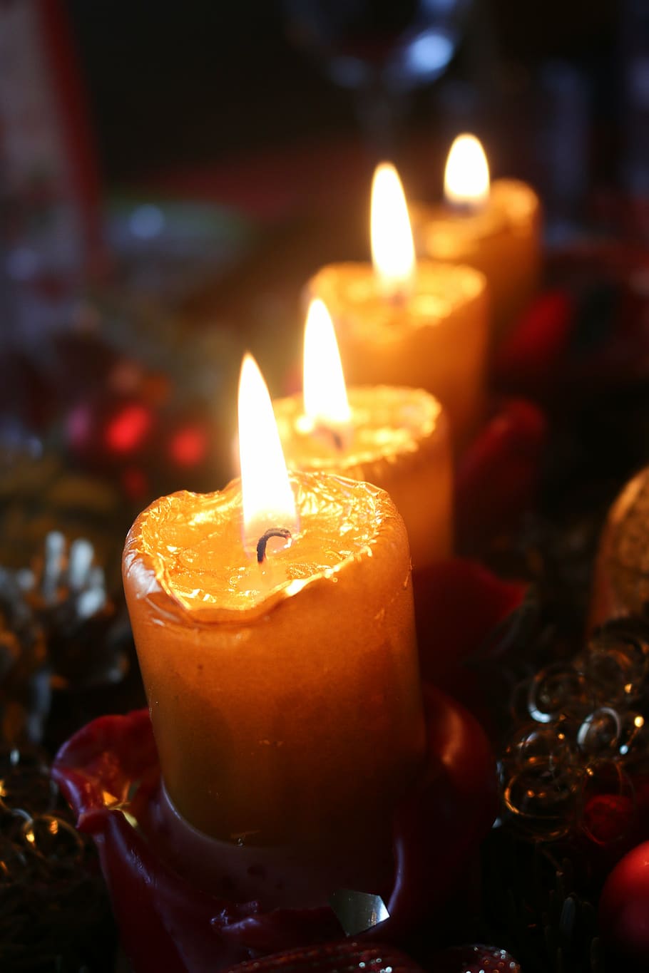 advent, candle, christmas time, candlelight, christmas, christmas motif, light, flame, burning, fire