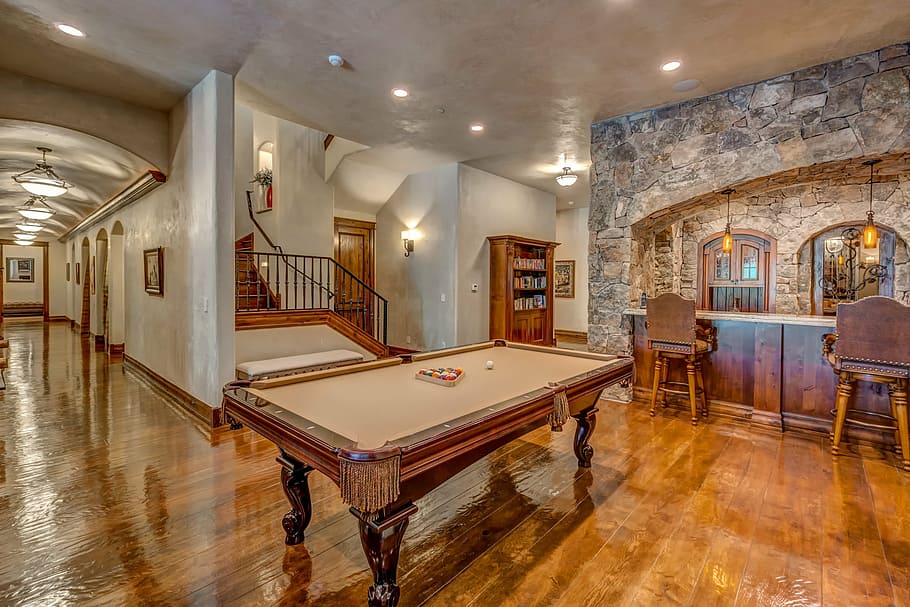 pool, pool table, pool and table, flooring, indoors, home interior, architecture, wealth, building, lighting equipment