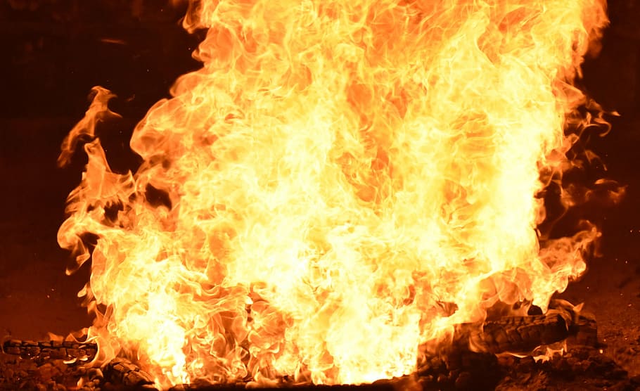 Ilustración de la llama, fuego, llama, abierto, fuego - fenómeno natural, ardor, calor - temperatura, infierno, peligro, bola de fuego