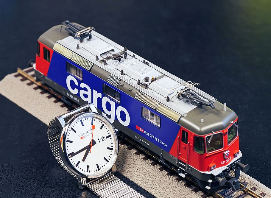 손목 시계, sbb, cff, ffs, 스위스 연방 철도, 공식 장비, 모델 철도, modelllok, re 4-4, sbb-cargo