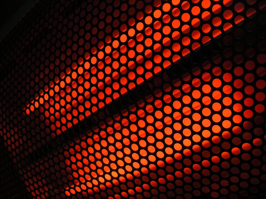 abstract, glowing, pattern, hot, industrial, object, circles, infrared, heater, background