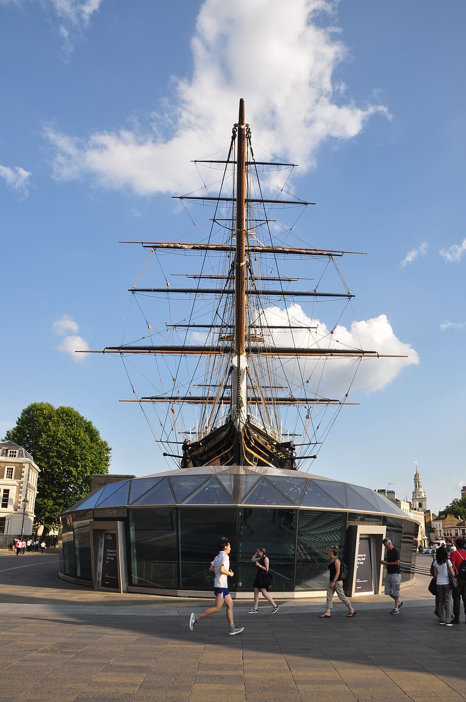cuttysark, greenwich, maritime, shipping, london, tourist, sky, group of people, cloud - sky, architecture
