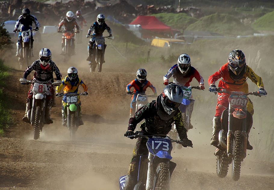 people, racing, motocross dirt bikes, motocross, riders, race, dirt, offroad, riding, fun