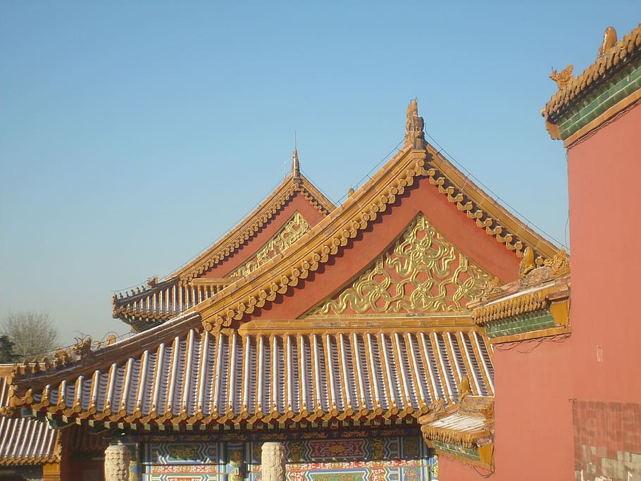 Roof, Architecture, Chinese, Forbidden, city, structures, buildings, history, historic, sky