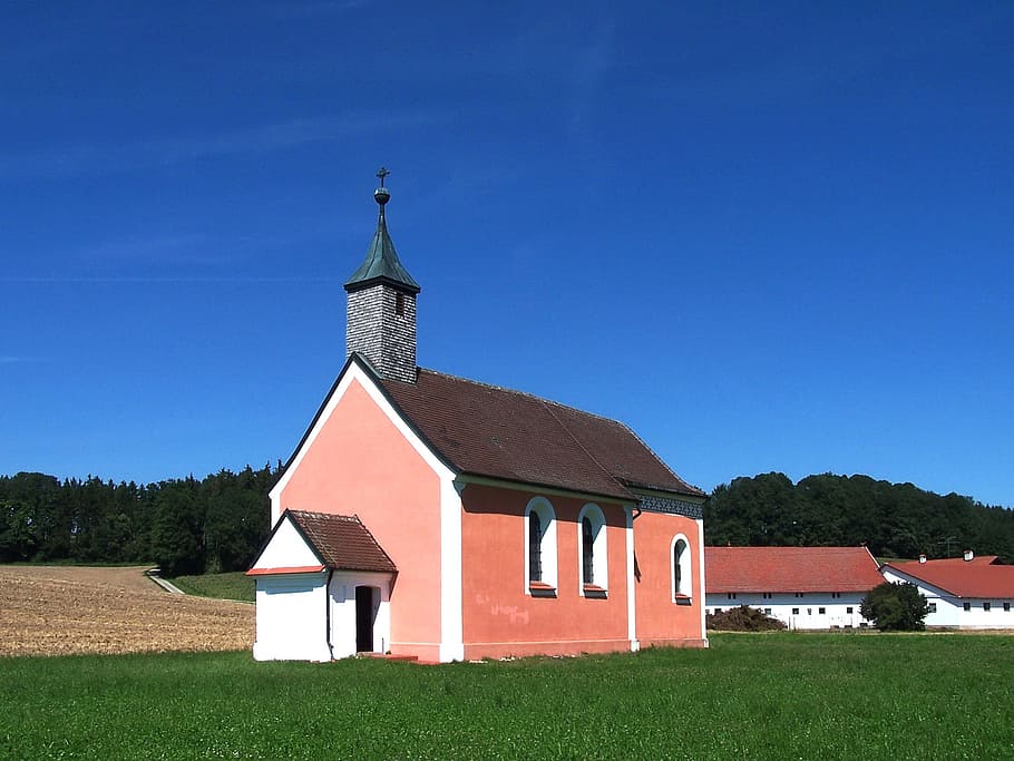 Church, Bavaria, Germany, Landscape, spring, summer, forest, trees, nature, outside