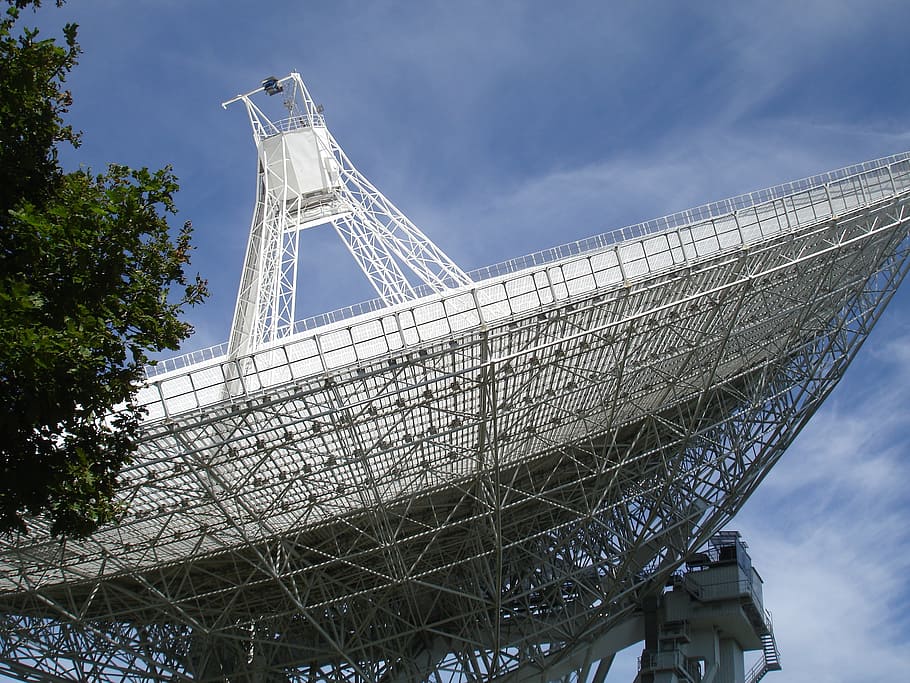white, satellite dish, clear, sky, effelsberg, radio telescope, eifel, radio waves, space, telescope