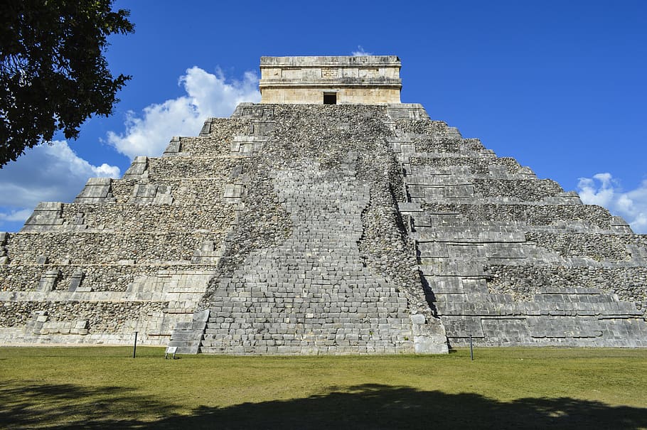 chichen itza, yucatan, maya, meksiko, akhir pekan, matahari, biru, budaya, piramida, musim semi