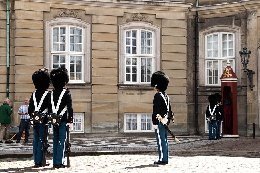 Soldado, guardia, Copenhague, militar, ejército, uniforme, protección, arma, seguridad, camuflaje