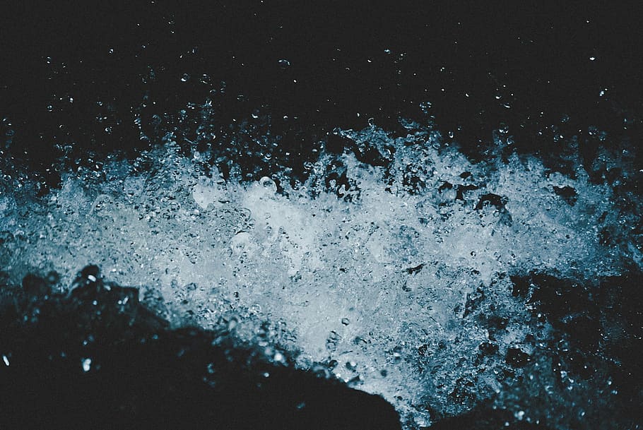 fotografia de lapso de tempo, salpicos, água, natureza, ondas, bater, splash, planos de fundo, azul, ninguém