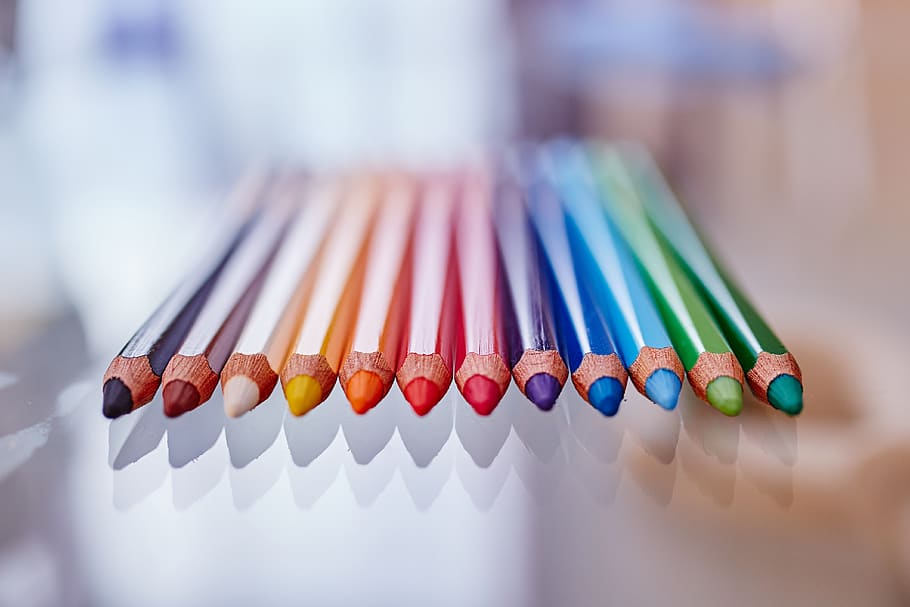 pastel, crayones, colores, arte, dibujo, creativo, multicolores, elección, lápiz, variación