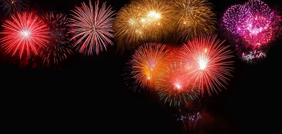 fireworks display, sylvester, new year's day, fireworks, banner, new year's eve, pyrotechnics, year, radio, celebrate