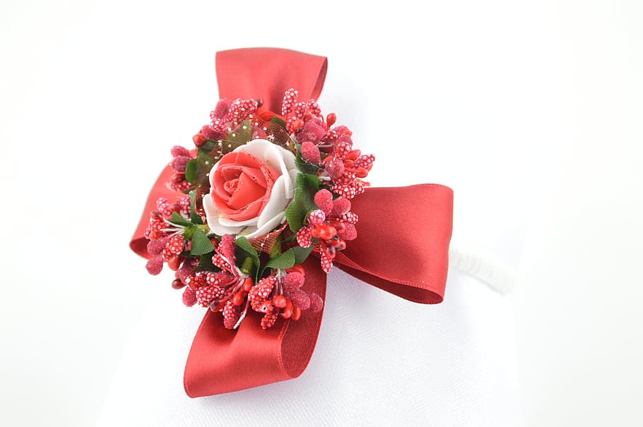 red rose, hair hoop, red, flower, flowering plant, white background, studio shot, plant, rose - flower, rose