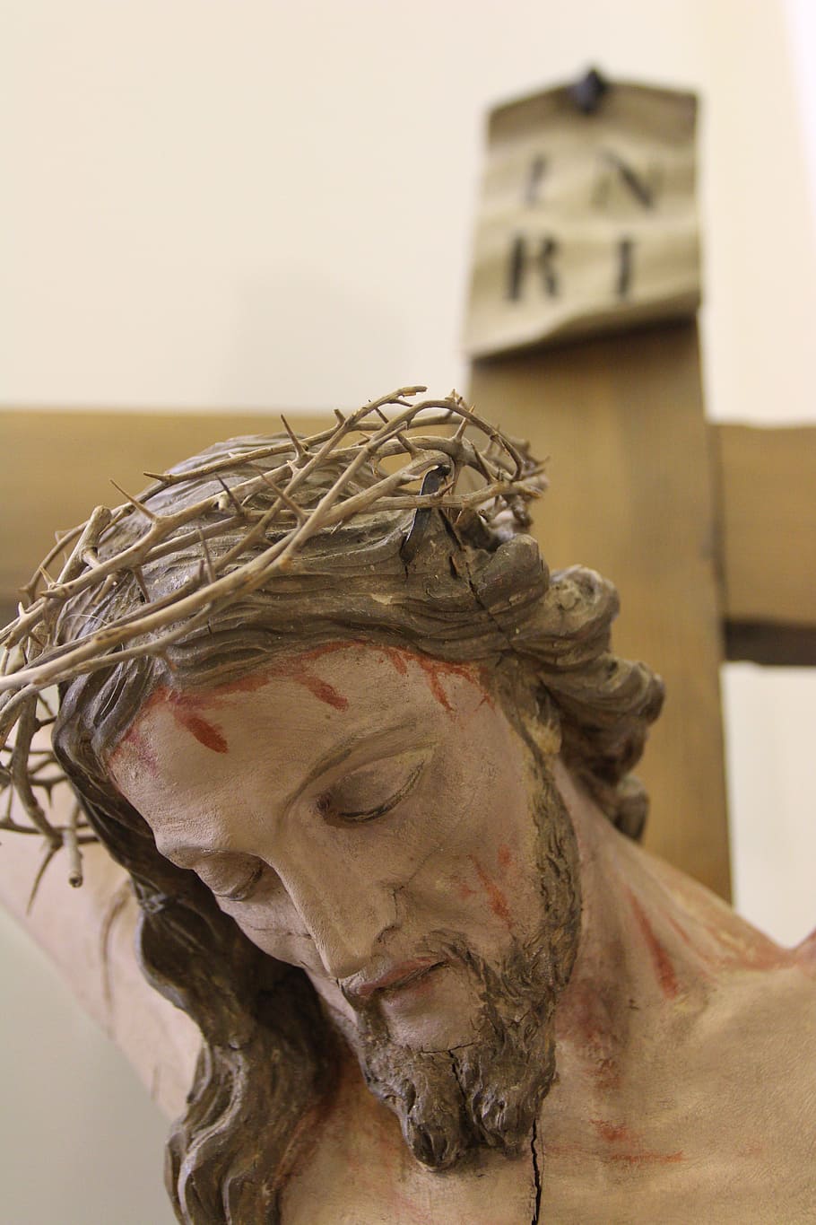 jesus, crucified, cross, detail, headshot, representation, close-up, portrait, beard, human representation