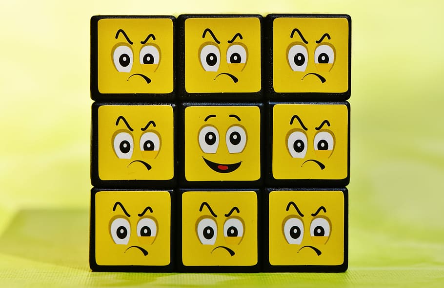 3x3, rubiks, cube, emoticon, smilies, one against all, funny, feelings, mood, emotion