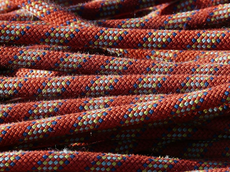 climbing rope, rope, climb, secure, abseil, backgrounds, full frame, pattern, close-up, textile