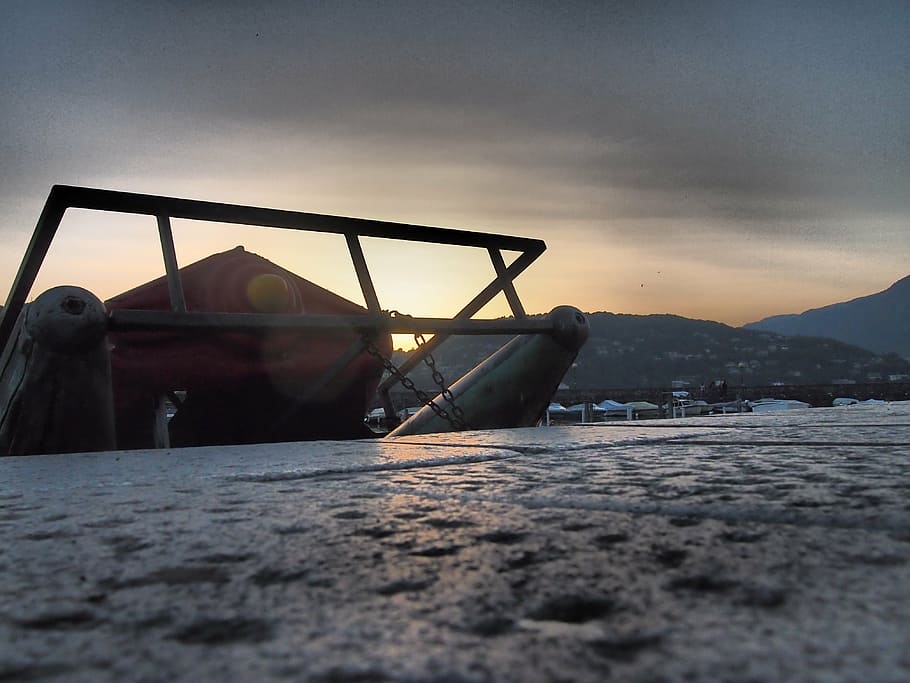 perahu pedal, matahari terbenam, Italia, como, danau, di luar ruangan, alam, laut, langit, air